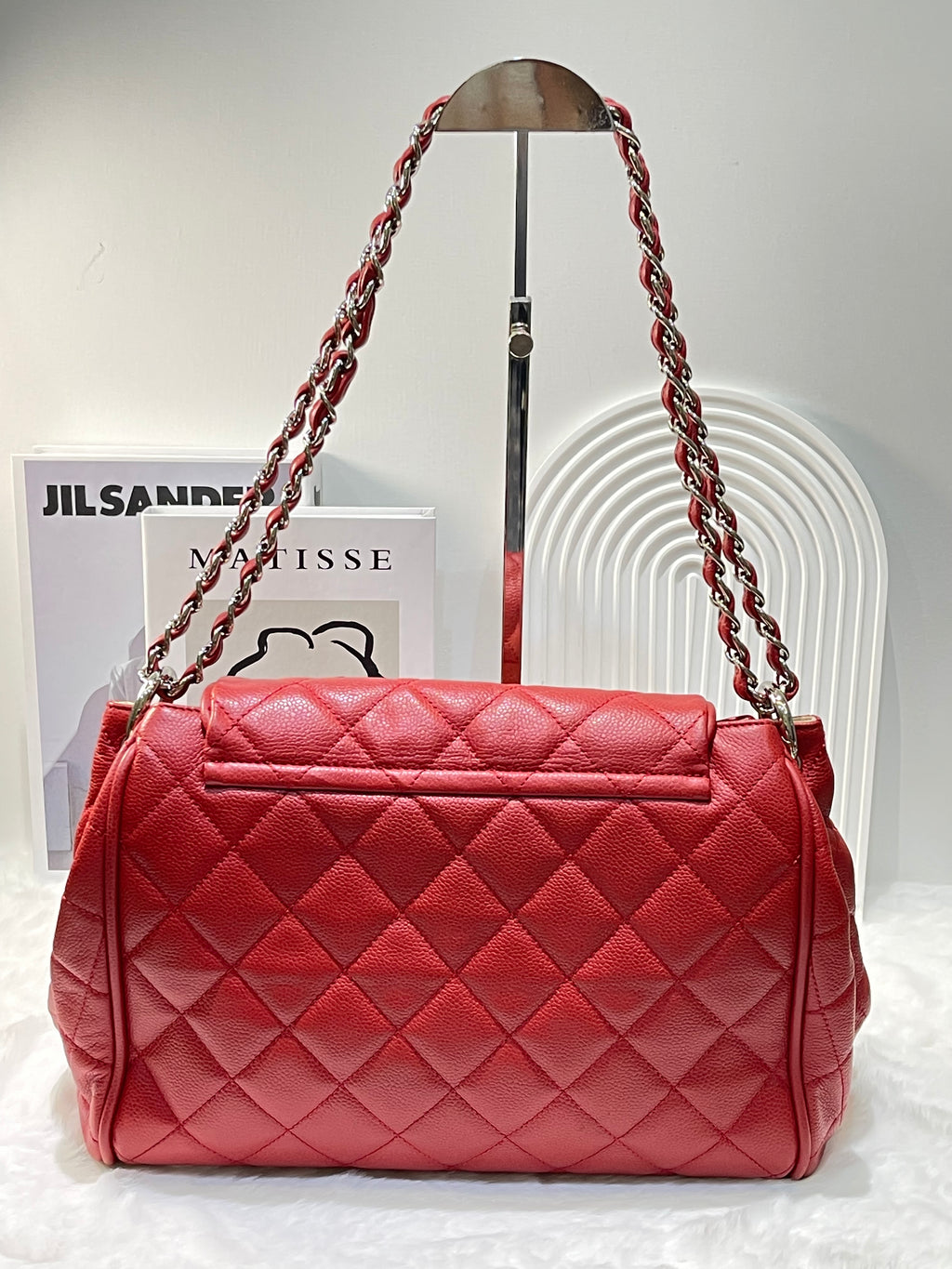 Chanel Red Quilted Caviar Flap Bag