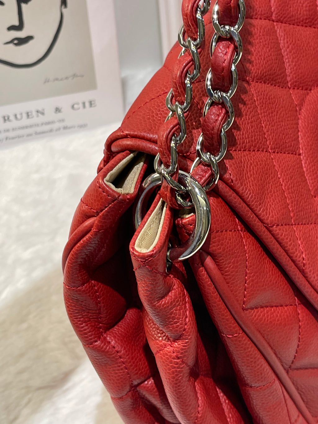 Chanel Red Quilted Caviar Flap Bag
