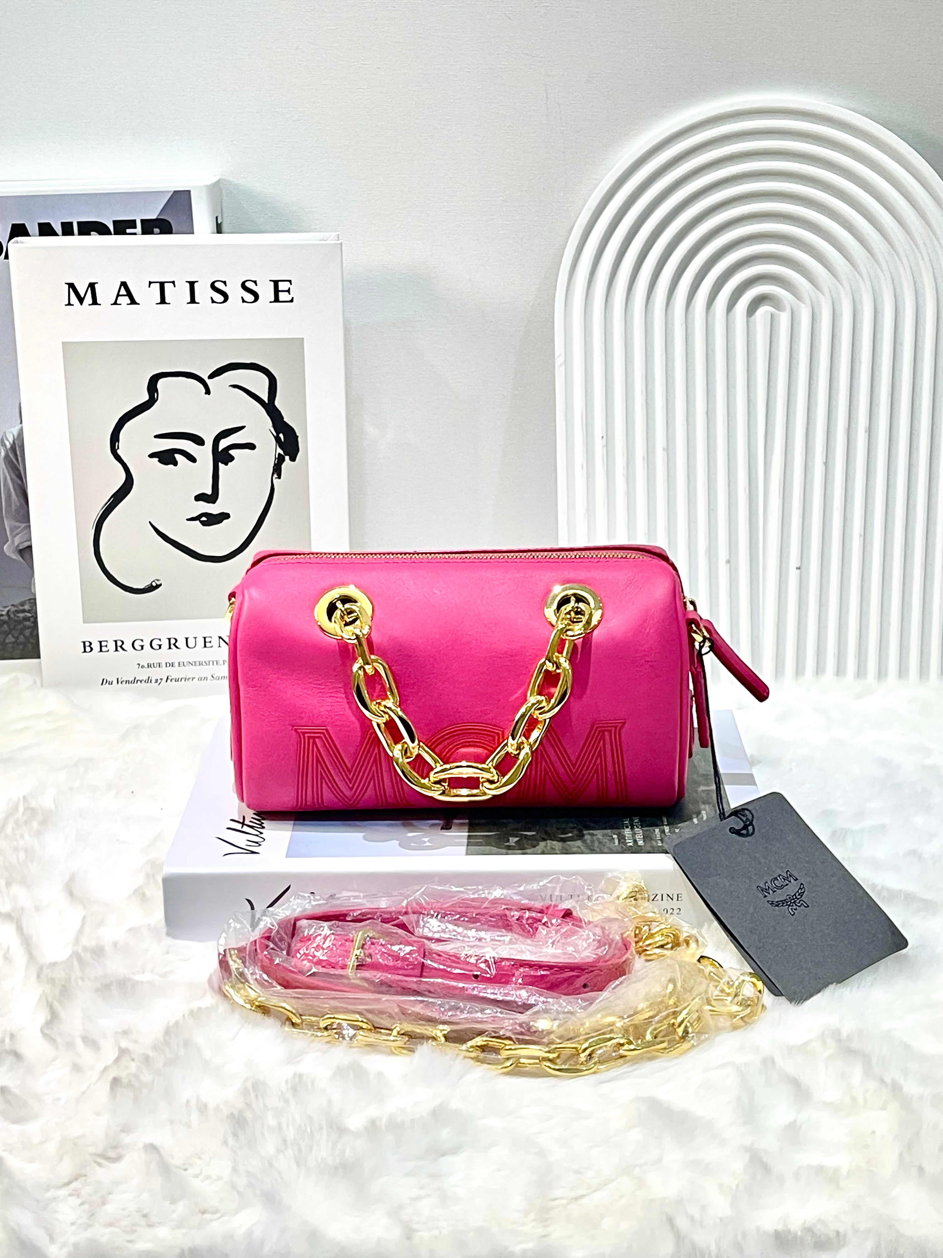 MCM Boston Bag in Chain Leather