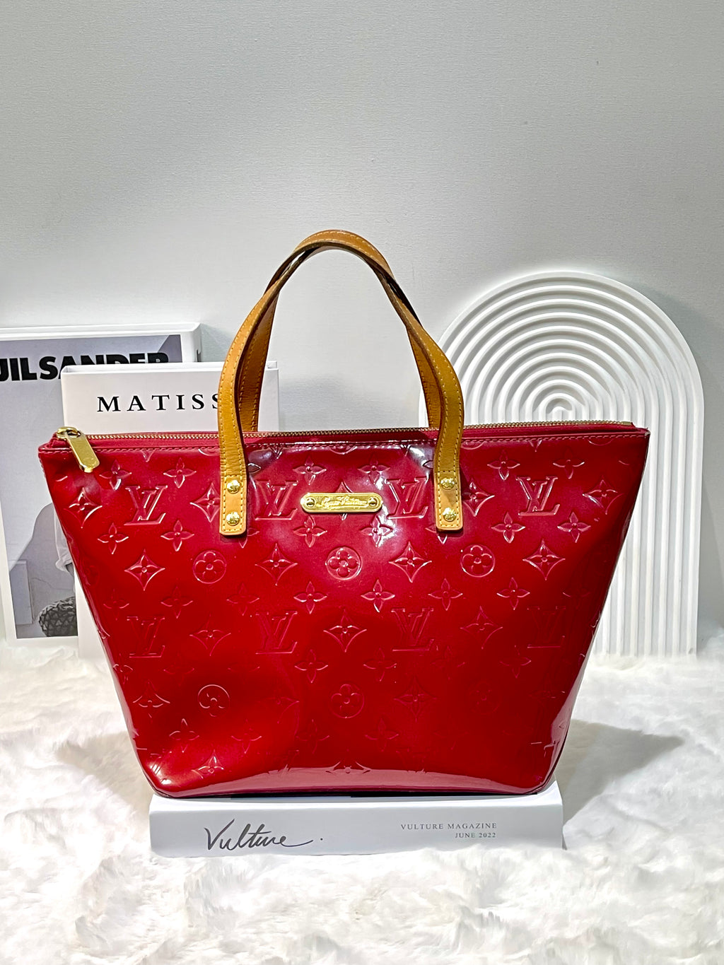 LV Bellevue MM Red Vernis Leather