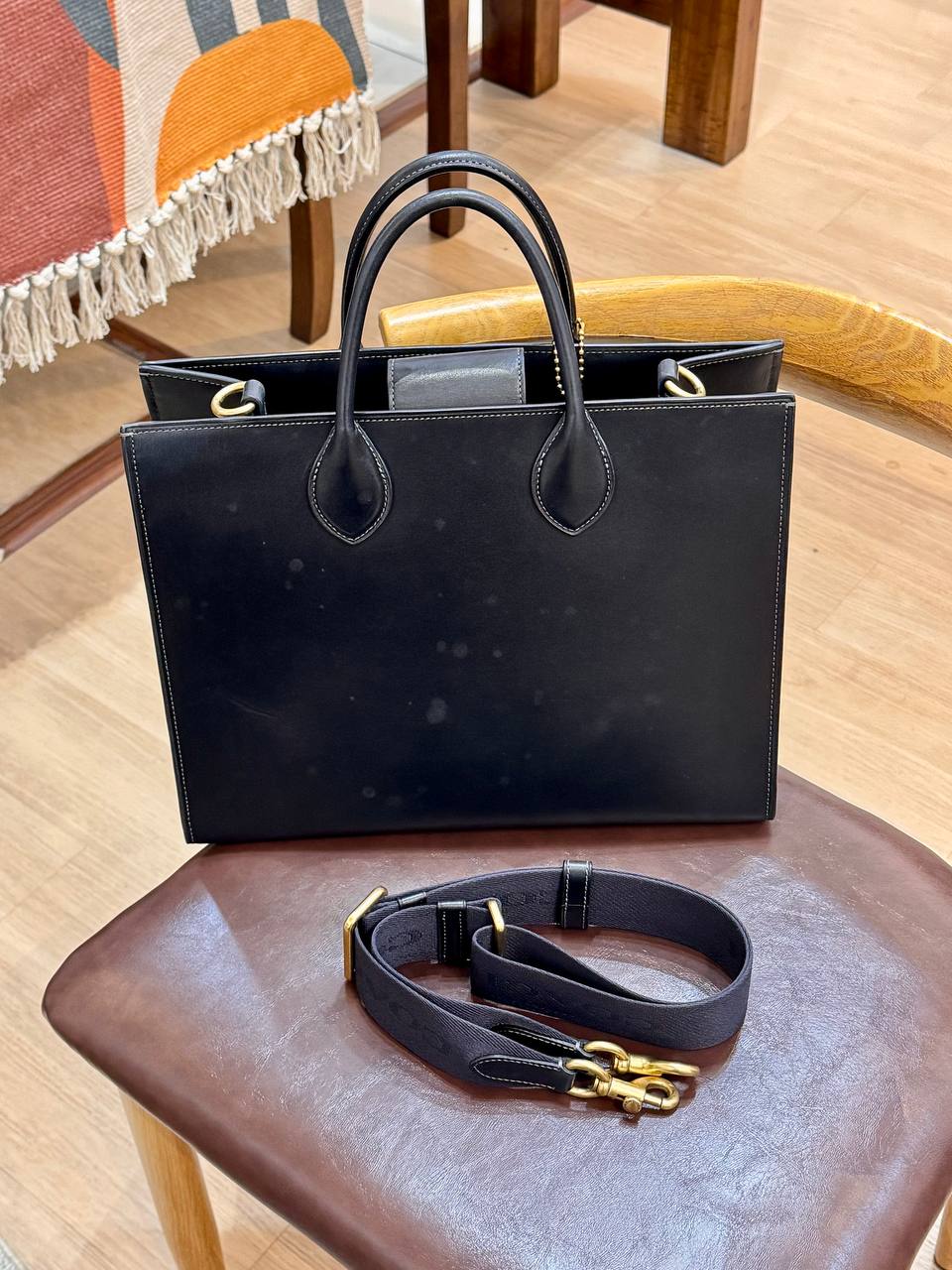 Coach Black Ace Tote 35