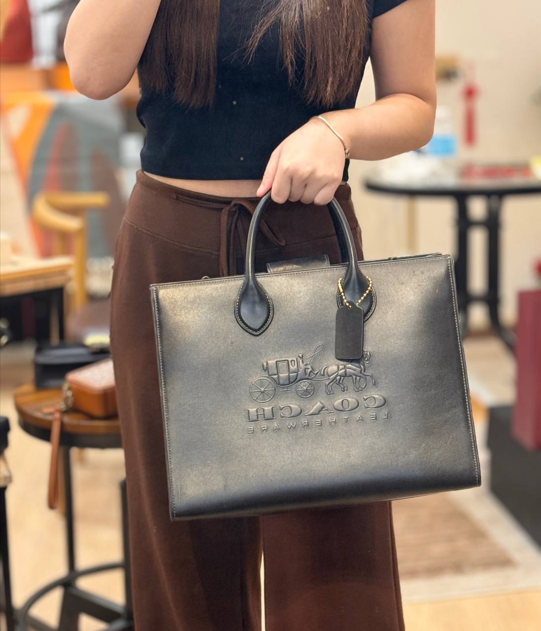 Coach Black Ace Tote 35