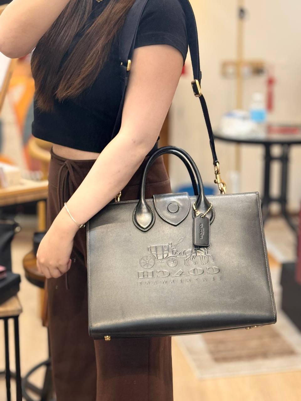 Coach Black Ace Tote 35